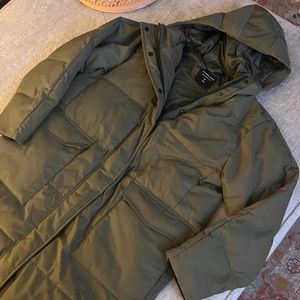Olive Green Puffer Trench